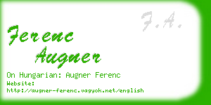 ferenc augner business card